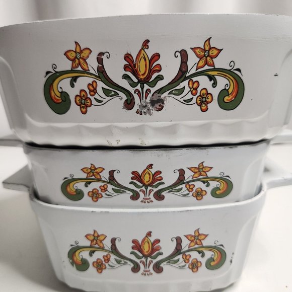 Vintage 3-Piece Nordic Ware Cast Bake Ware Casserole 2 Qt Bundt 1 1/2 Qt 1 Qt - Picture 5 of 15